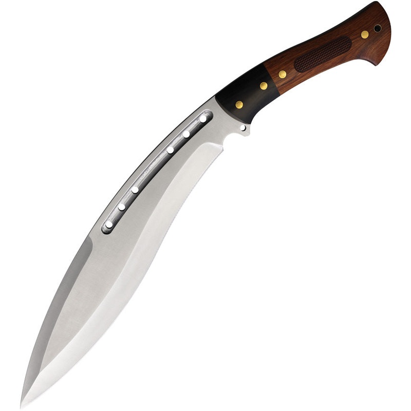 Defcon Tactical Kukri Black & Brown Wood Stainless Fixed Blade Knife T22026WD- On Sale