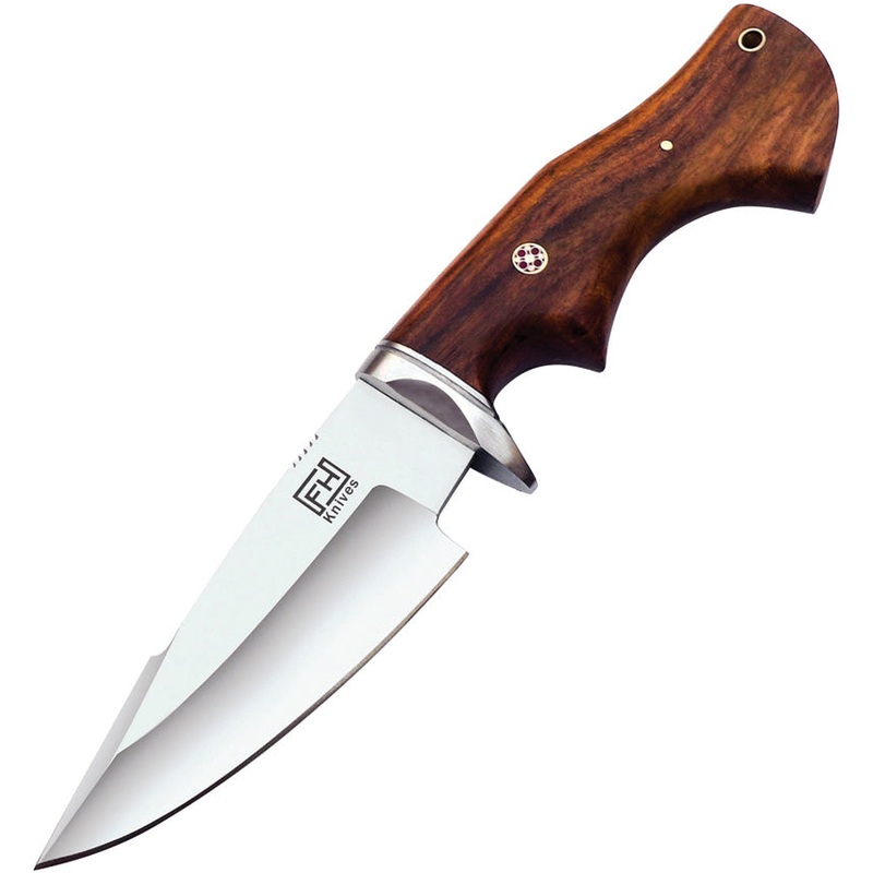 FH Knives Brown Smooth Wooden Stainless Steel Fixed Blade Knife MLK002