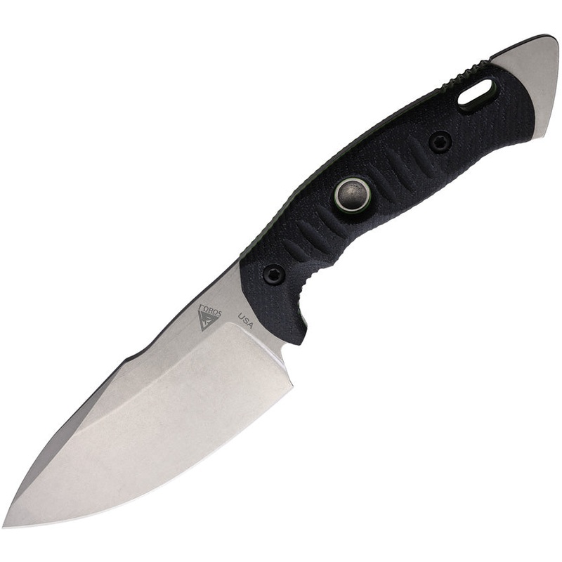 Fobos Knives Alaris Black Micarta Carbon Steel Fixed Blade Knife w/ Sheath 036