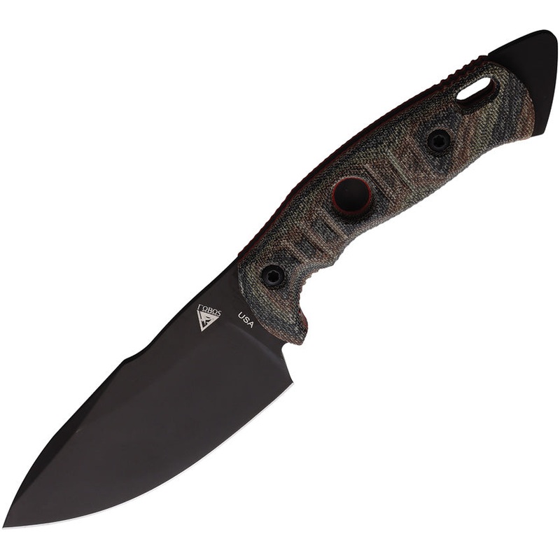 Fobos Knives Alaris Camo Micarta Carbon Steel Fixed Blade Knife w/ Sheath 047
