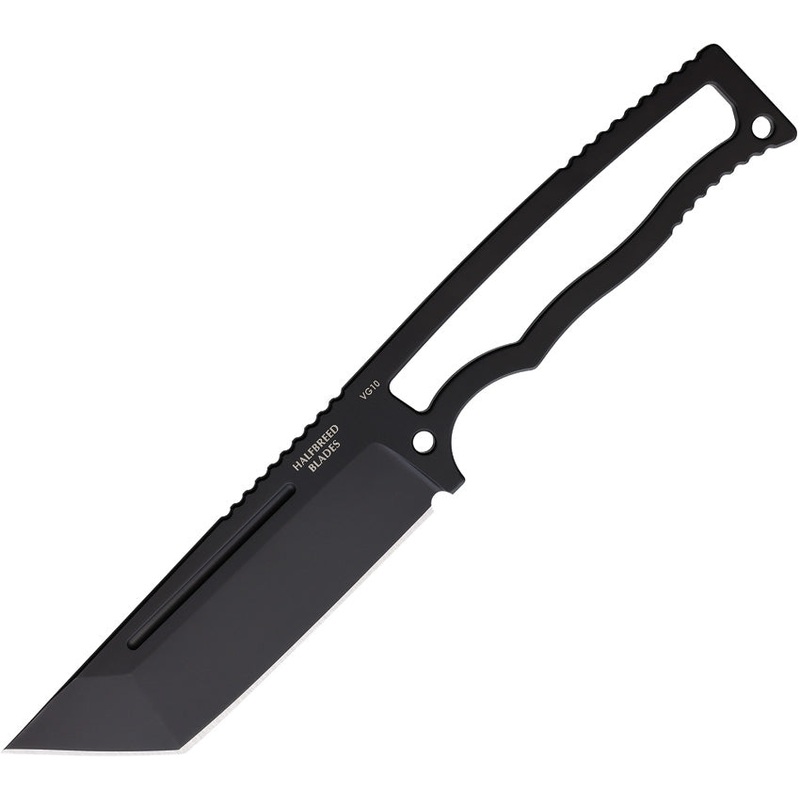 Halfbreed Blades Compact Field Black Stainless Steel Fixed Blade Knife CFK03BLK