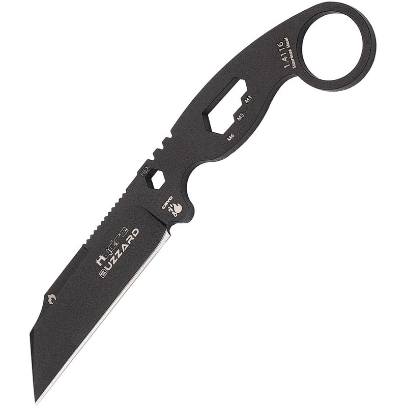 Hydra Knives Buzzard Black Vulture 1.4116 Stainless Fixed Blade Knife 01BLACKSBL