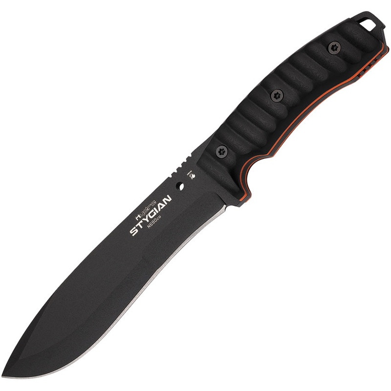 Hydra Knives Stygian Black G10 Bohler N690Co Fixed Blade Knife w/ Sheath S04