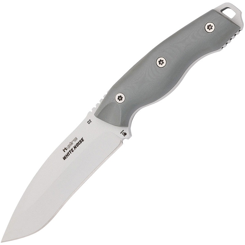 Hydra Knives White Noise Gray G10 Bohler K110 Fixed Blade Knife w/ Sheath S07