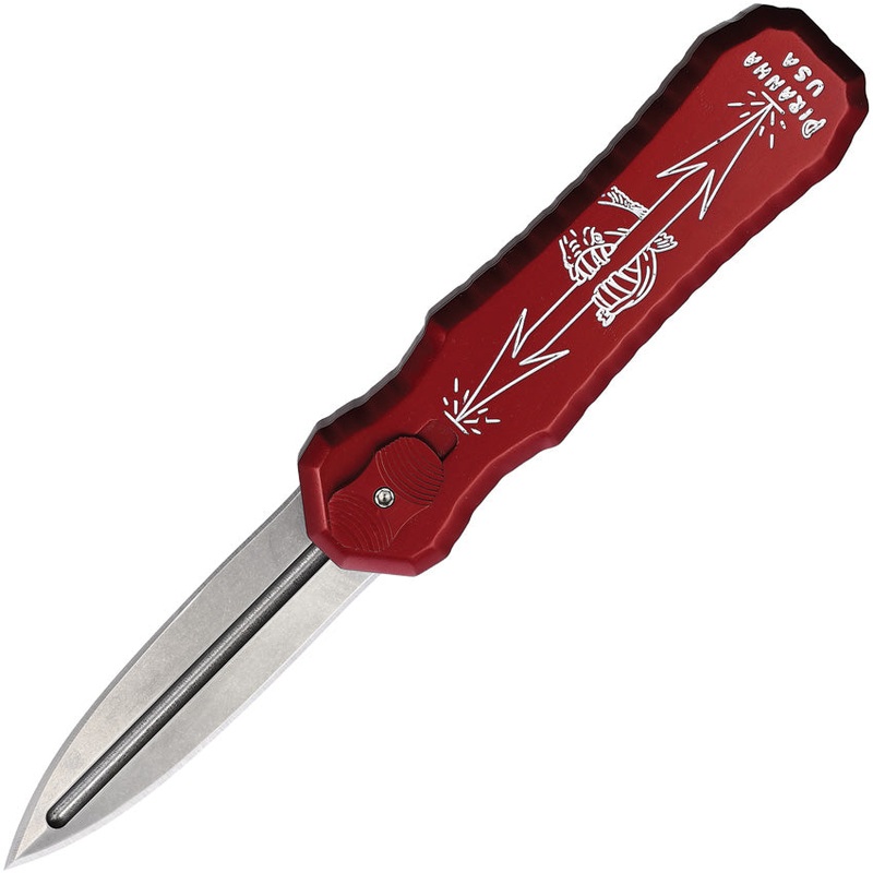 Piranha Knives Automatic Excalibur Tactical Knife OTF Red Aluminum 154CM Blade CP8R   - On Sale