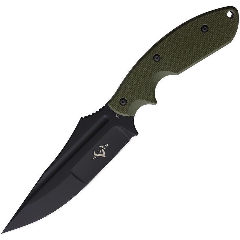 V NIVES Frontier Survivor OD Green G10 D2 Steel Fixed Blade Knife 03091