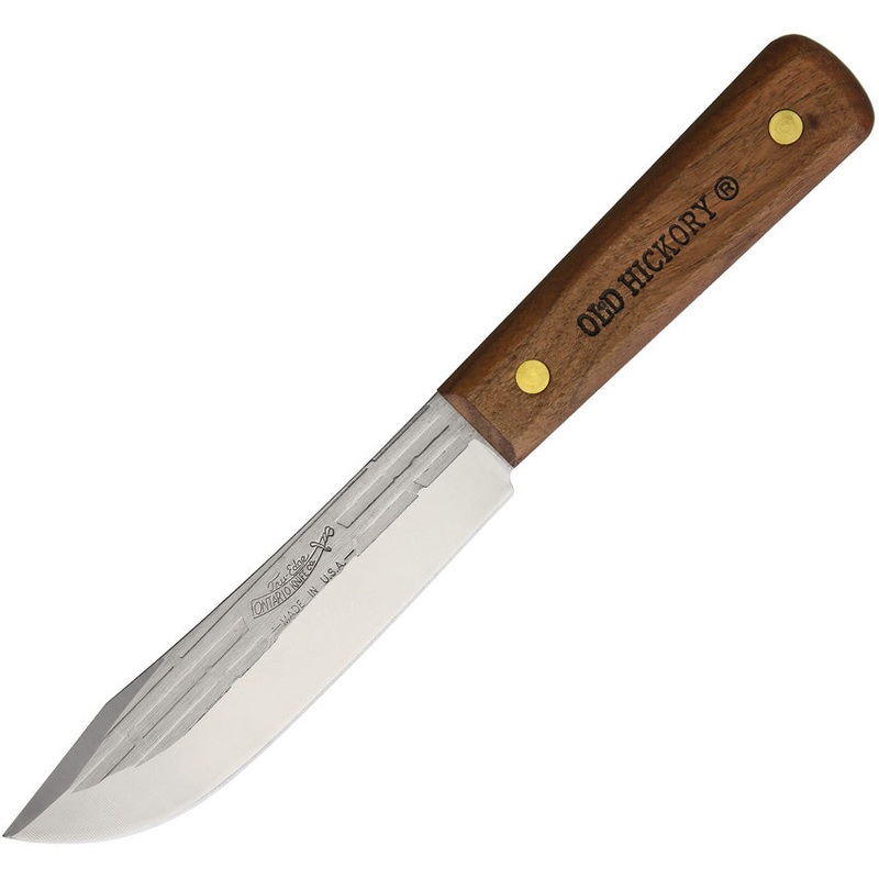 Old Hickory Hunting Brown Wood Carbon Steel Drop Point Fixed Blade Knife 7026