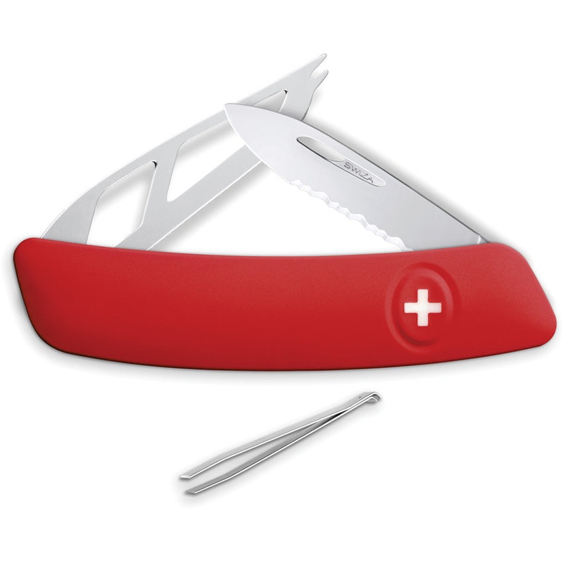Swiza CH03T Cheese Knife Red Synthetic Folding Stainless Pocket Knife T0301000