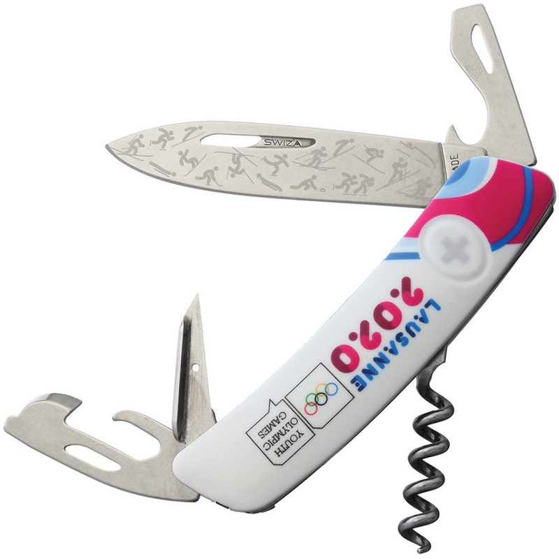 Swiza D03 Lausanne 2020 White/Blue/Red Folding Stainless Pocket Knife B030J001