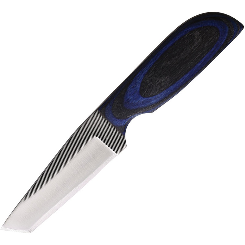 Anza Blue & Black Smooth Micarta  Tanto Fixed Blade Knife WKR1BBW
