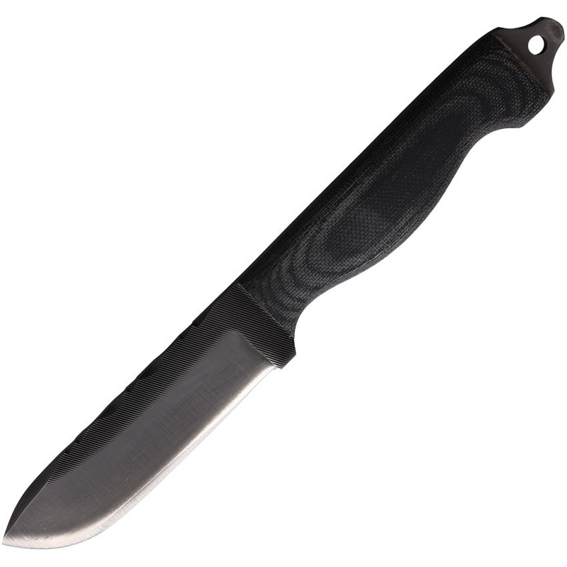 Anza Boddington Black Smooth Micarta  Drop Point Fixed Blade Knife BM
