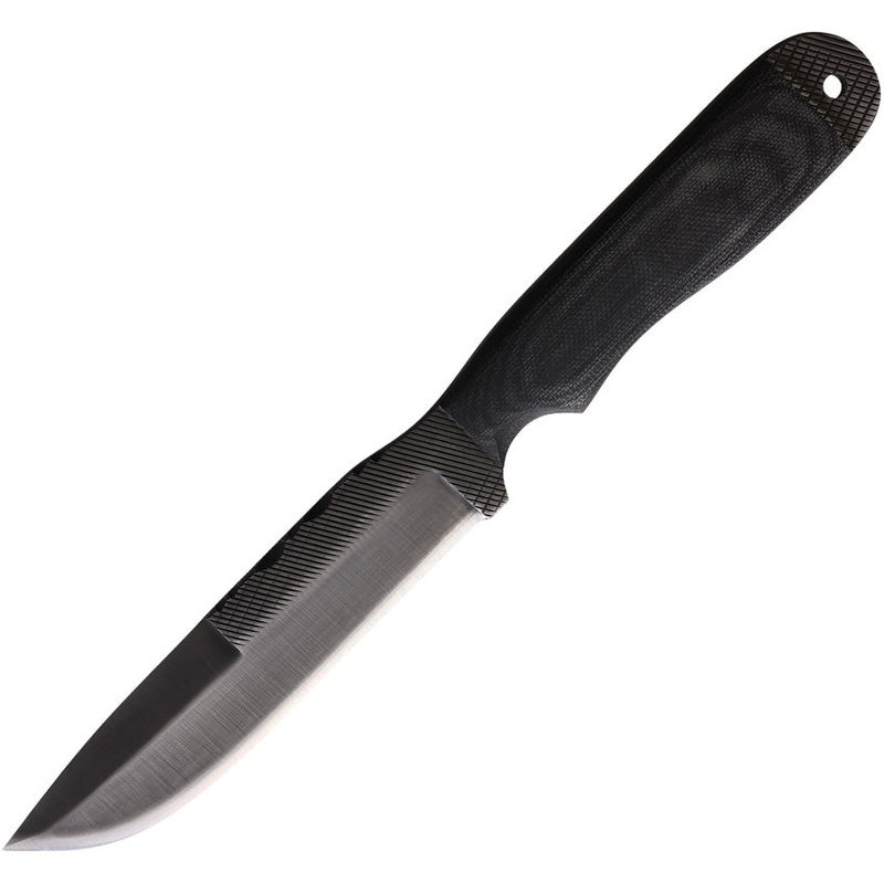 Anza Dune Slayer Black Smooth Micarta  Drop Point Fixed Blade Knife DSM