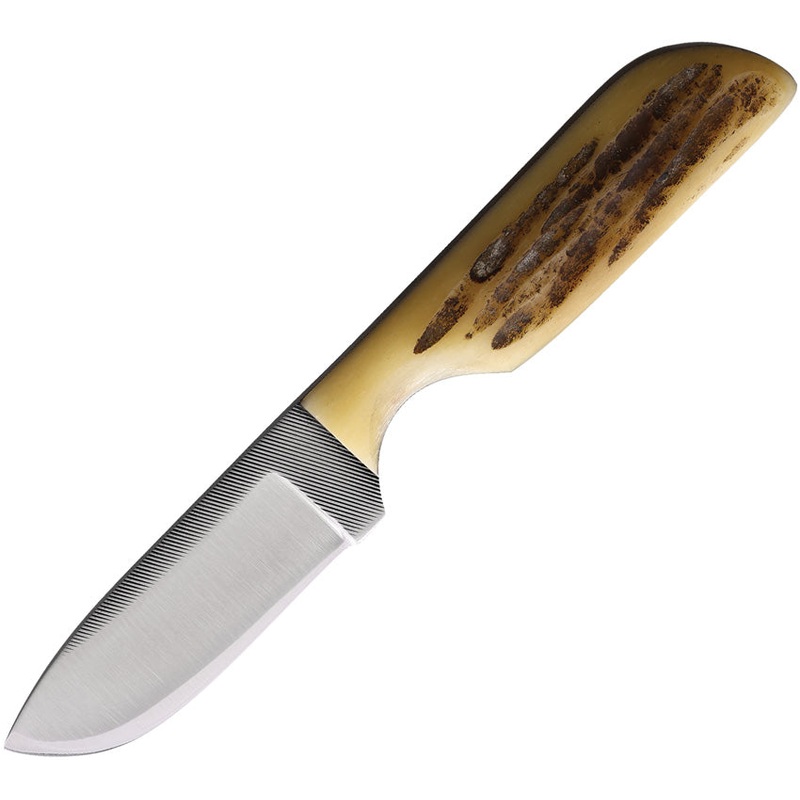 Anza LJ Bone Tan & Brown Smooth Bone Spey Point Fixed Blade Knife 81LJB