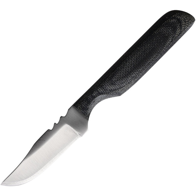 Anza Mini Black Smooth Micarta  Clip Point Fixed Blade Knife MM