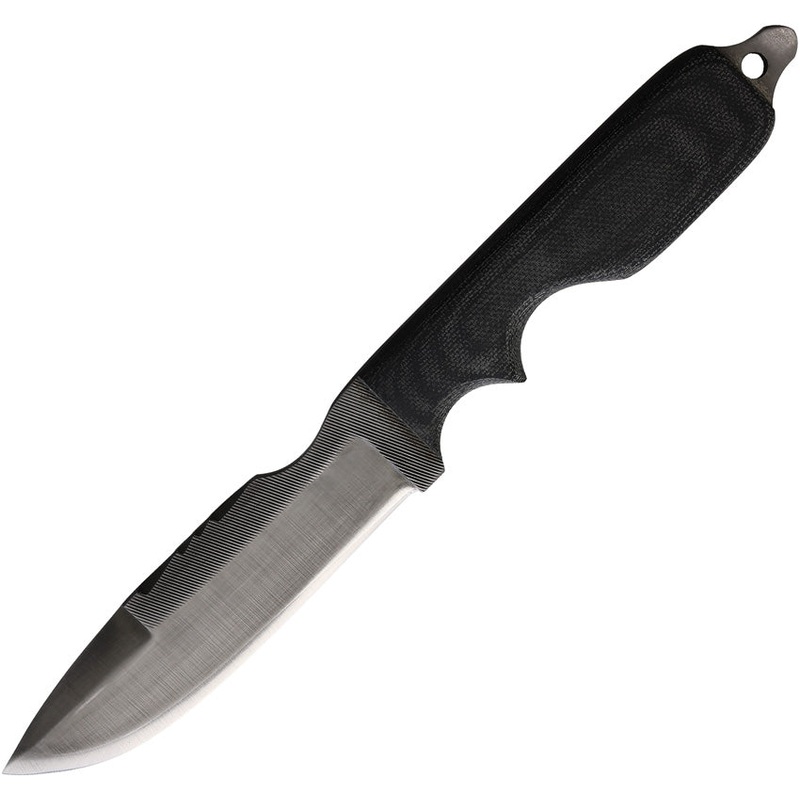 Anza SWAT Black Smooth Micarta  Drop Point Fixed Blade Knife SWATM