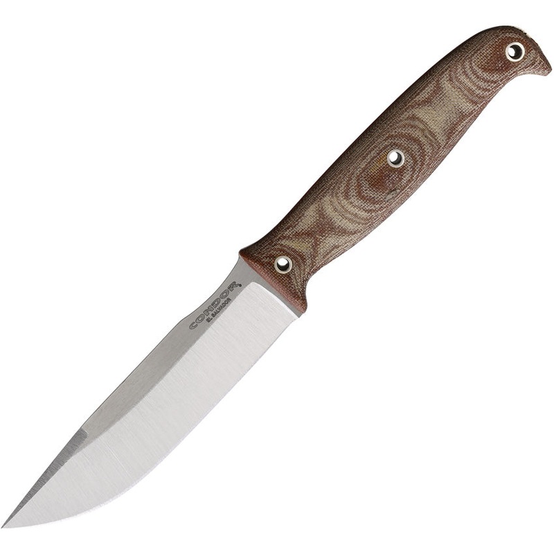 Condor Prius Smooth Brown Micarta 440C Stainless Fixed Blade Knife 2848464C