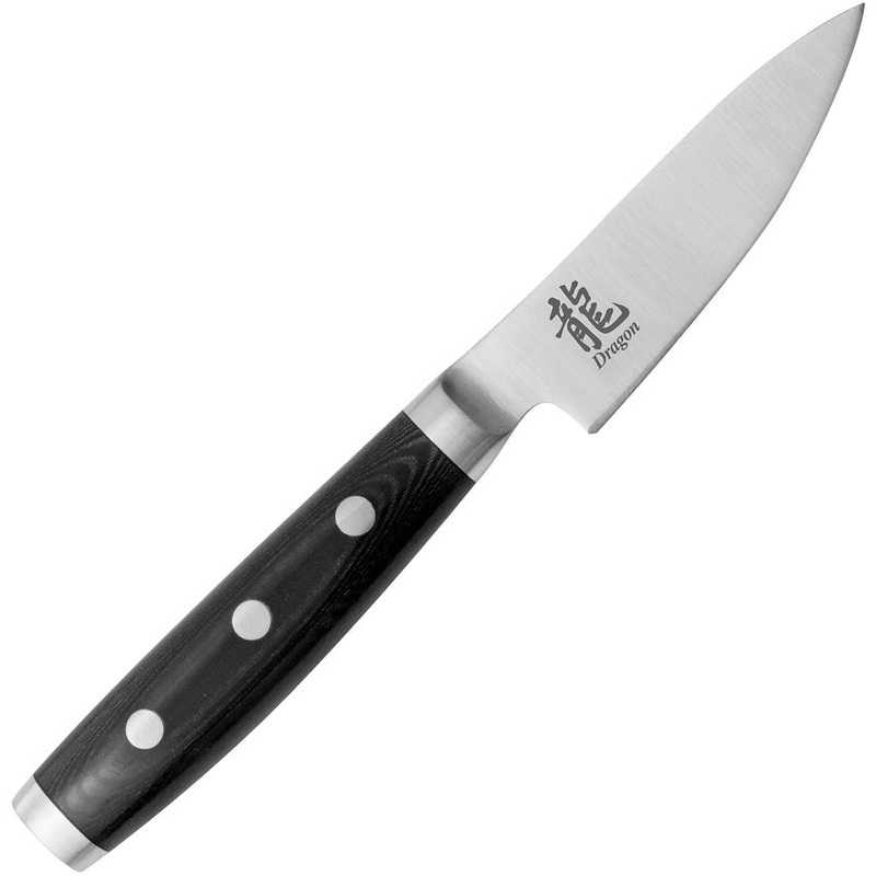Dragon Apogee Paring Black Resin Stainless BD1 Kitchen Knife 00805