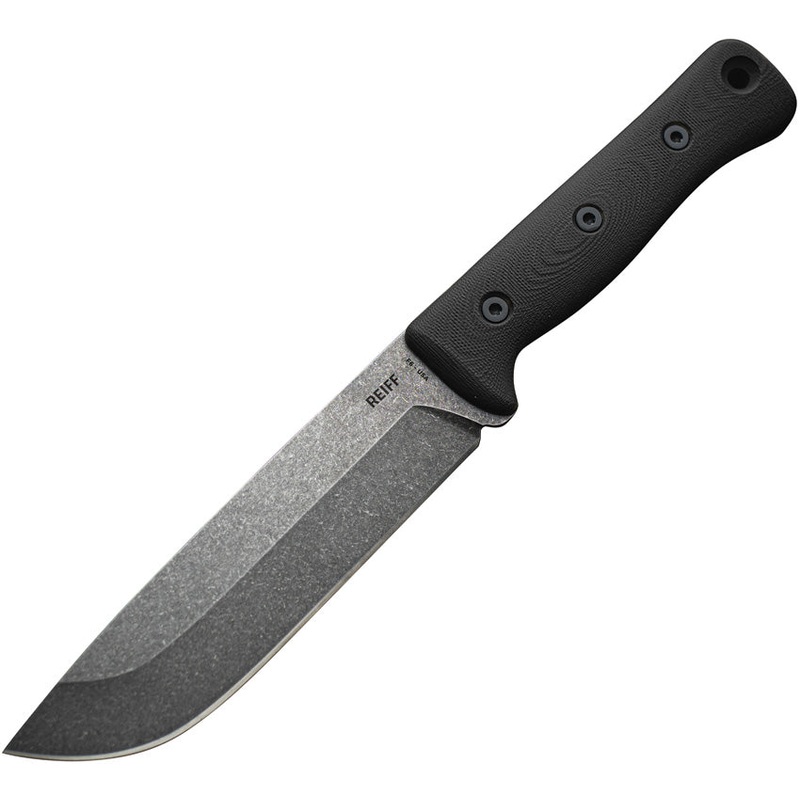 Reiff Knives F6 Leuku Survival Black G10 Carbon Fixed Blade Knife REKF611BLGL