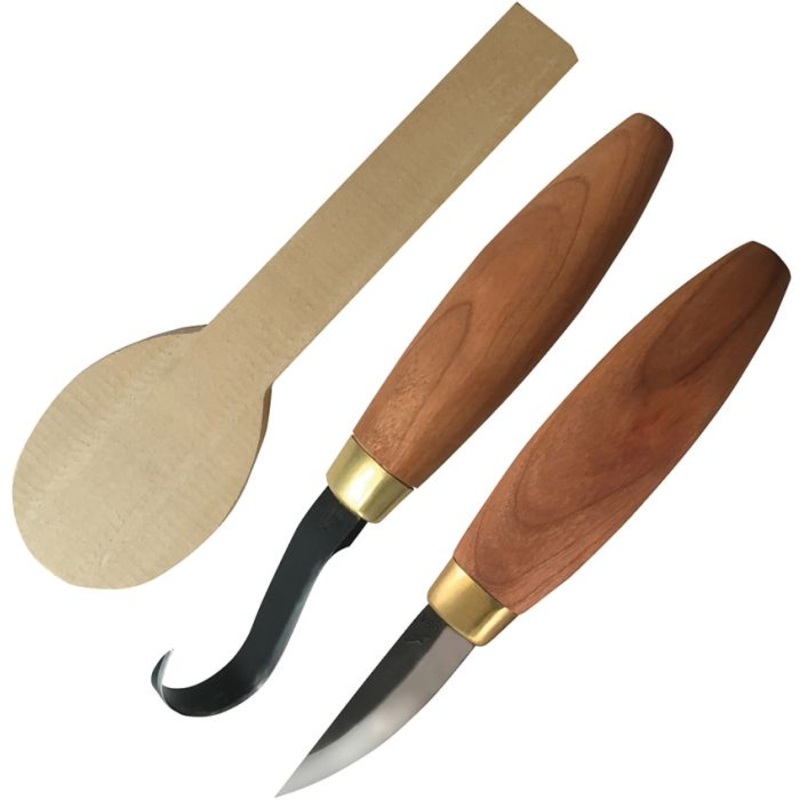 Flexcut Basswood Spoon Blank 3pc Fixed Blade Carving Knife Kit KN70