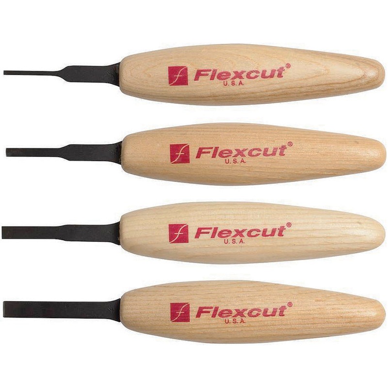 Flexcut Chisel Tan Wood 4pc Carving Knives Micro Tool Set MT100