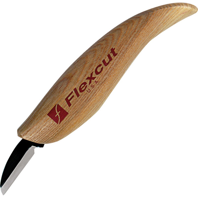 Flexcut Cutting Tan Wood Carbon Steel Fixed Blade Knife KN12