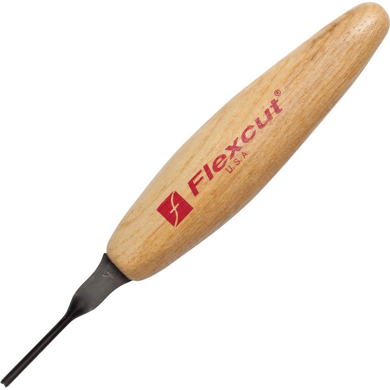 Flexcut Micro Deep U-Gouge Tan Wood Carbon Steel Carving Fixed Blade Knife Tool MT27