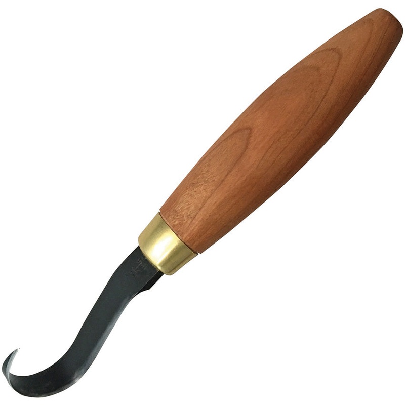 Flexcut Single Bevel Sloyd Hook Cherry Wood Stainless Fixed Blade Knife KN52