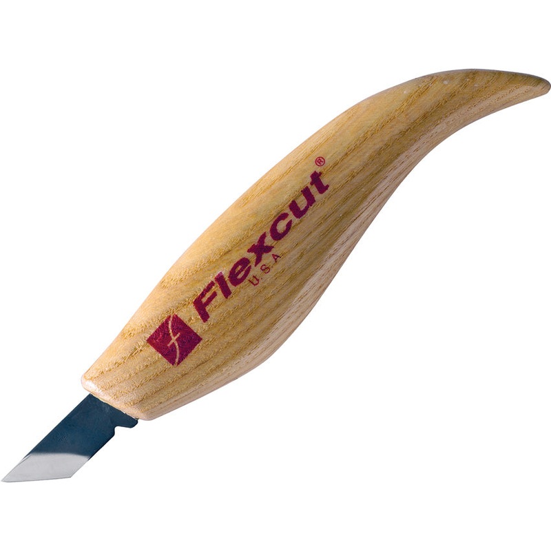 Flexcut Skew Tan Wood Carbon Steel Fixed Blade Knife KN11