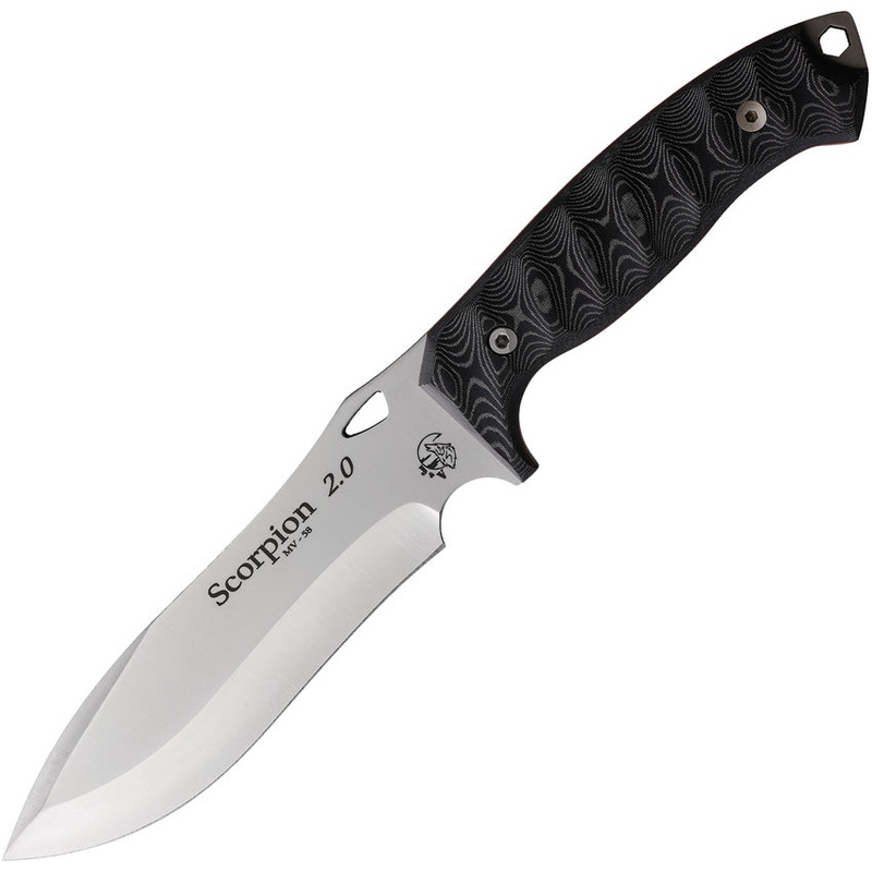 J&V Adventure Knives Scorpion 2.0 Micarta Stainless Fixed Blade Knife 1011MN   - On Sale