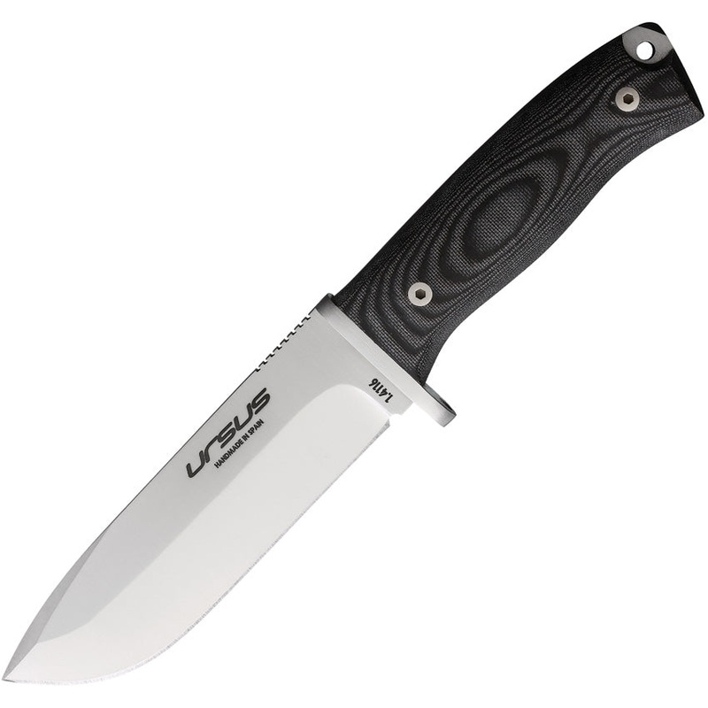 J&V Adventure Knives Ursus Black Micarta Stainless Fixed Blade Knife 1012MN   - On Sale