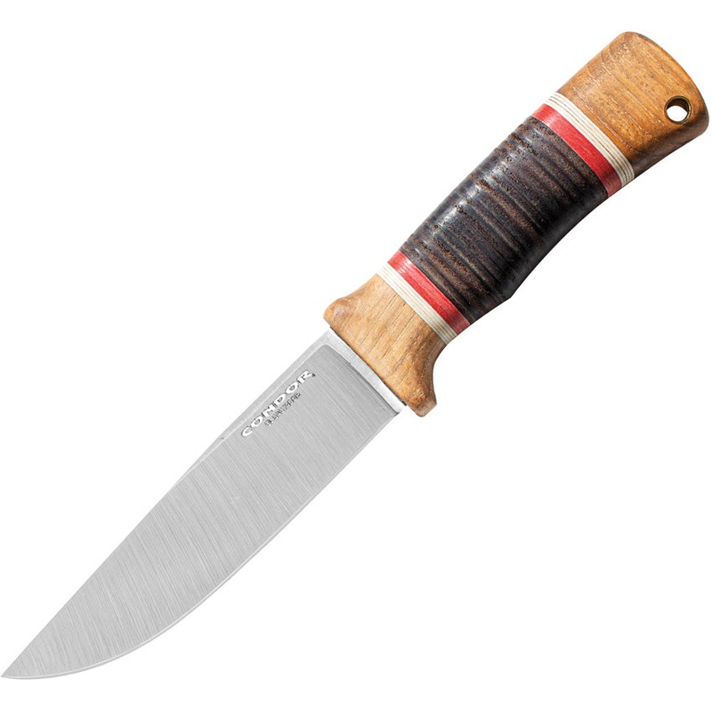 Condor Country Backroads Stacked Leather 1075HC Fixed Blade Knife 284655HC