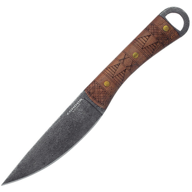 Condor Lost Roman Walnut Wood 1075HC Fixed Blade Knife w/ Sheath 10295HC