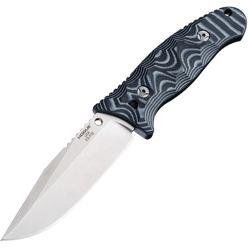 Hogue EX-F02 Grey & Black Smooth Micarta 154CM Fixed Blade Knife 35279