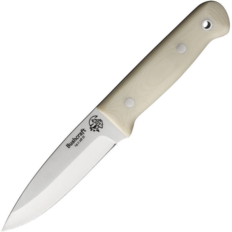 J&V Adventure Knives Bushcraft Tan Micarta Stainless Fixed Blade Knife 1202M9