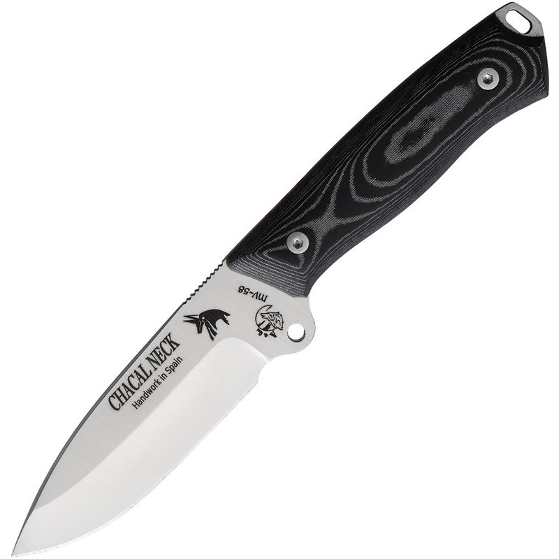 J&V Adventure Knives Chacal Black Micarta Stainless Fixed Blade Knife 1384M