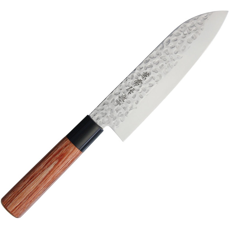 Kanetsune Santoku Tan Wood Stainless Steel Wharncliffe Fixed Blade Knife C952