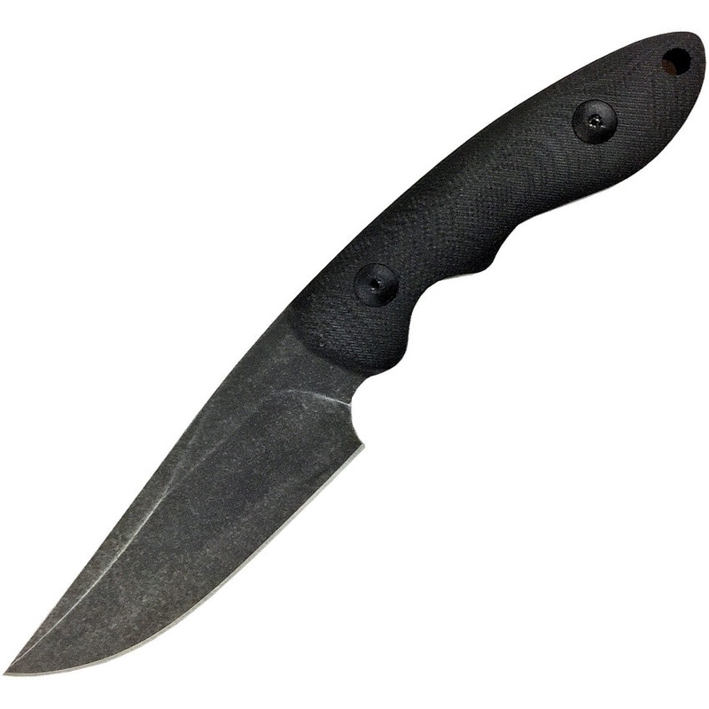 ABKT Tac Shadow Predator Black G10 D2 Steel Fixed Blade Knife 004B