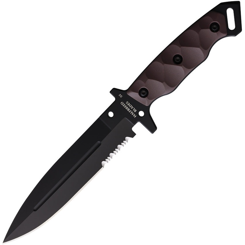 Halfbreed Blades Medium Infantry Brown G10 K110 Fixed Blade Knife MIK01PSBLKDE