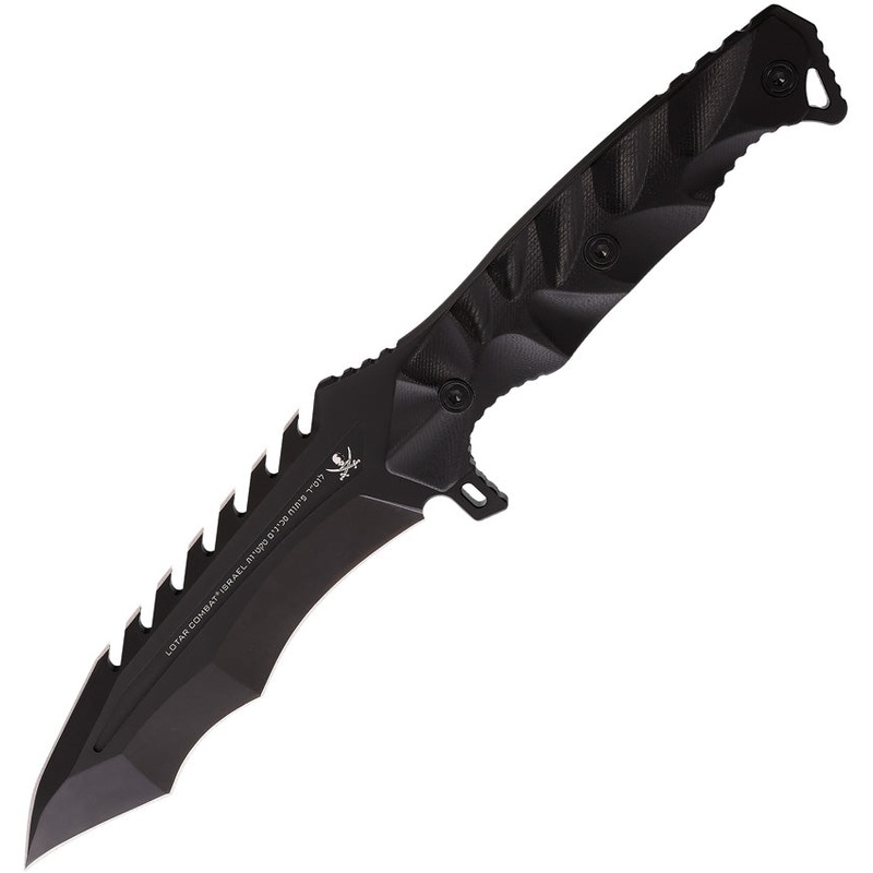 LOTAR Combat KHATOOL Gen 2 Black G10 D2 Steel Fixed Blade Knife KT102SW
