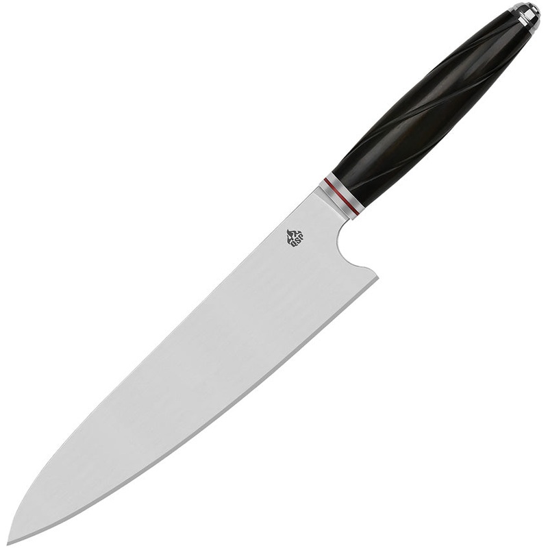 QSP Knife Mulan Series Gyuto Ebony Wood 14C28N Fixed Blade Kitchen Knife KK003A- On Sale