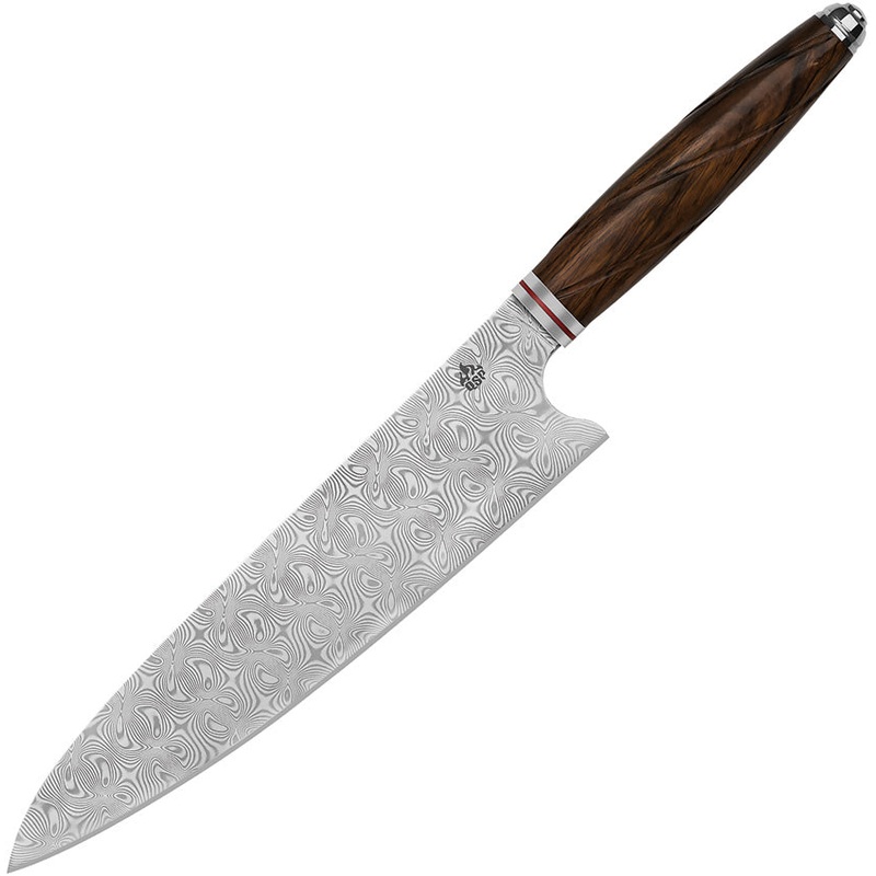 QSP Knife Mulan Series Gyuto Iron Wood Damascus Fixed Blade Kitchen Knife KK003B- On Sale