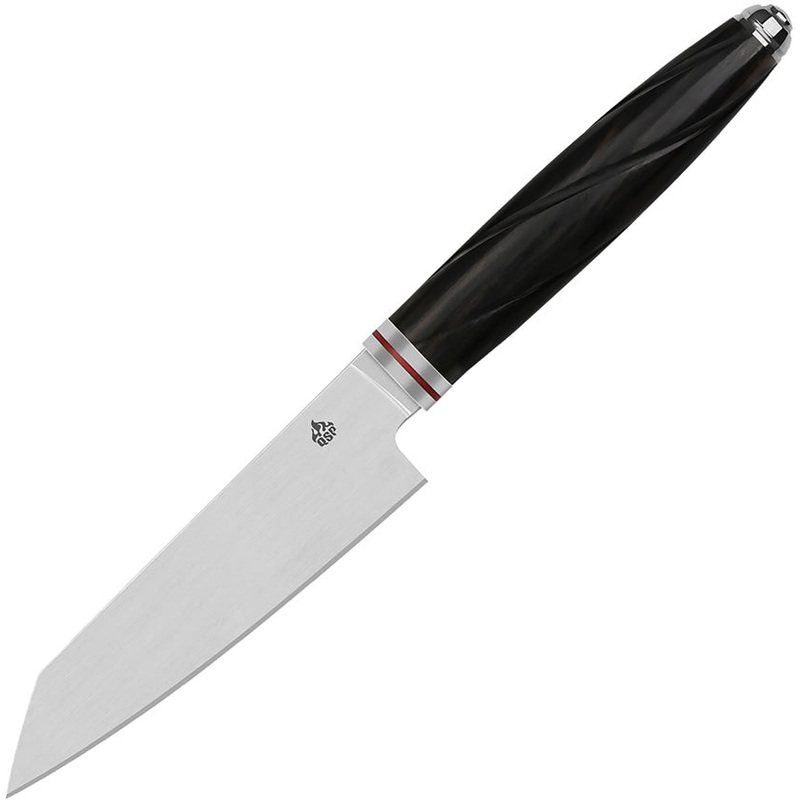 QSP Knife Mulan Series Kritsuke Wood 14C28N Fixed Blade Kitchen Knife KK005A