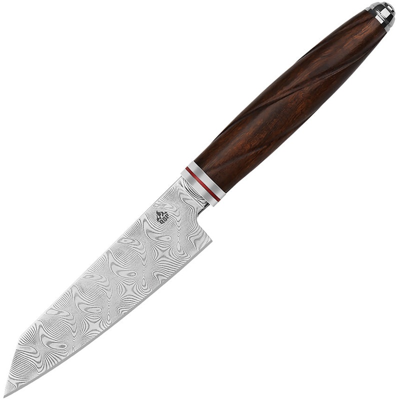 QSP Knife Mulan Series Kritsuke Wood Damascus Fixed Blade Kitchen Knife KK005B