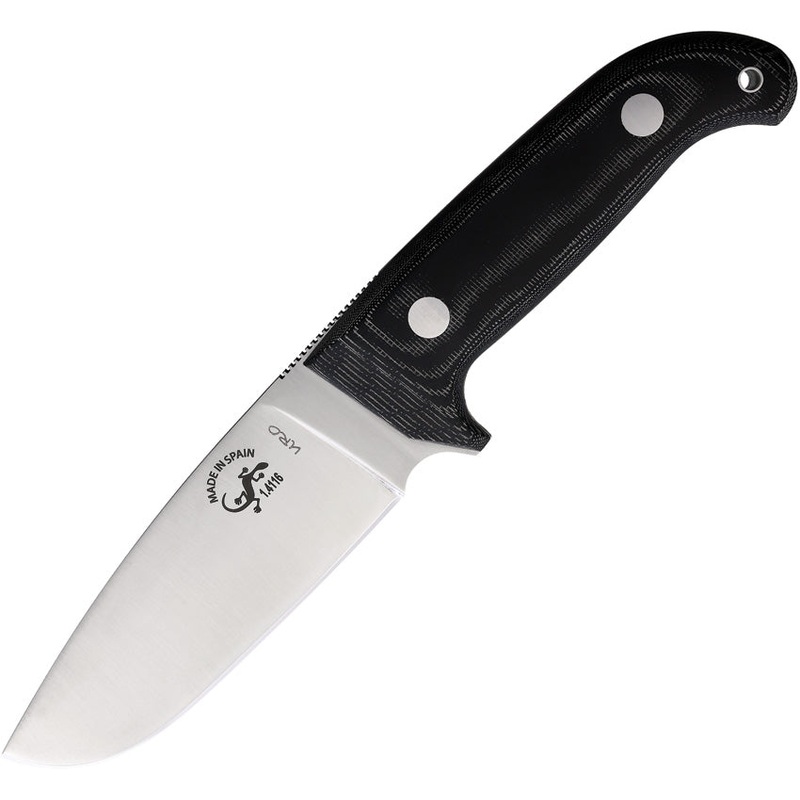 Salamandra Black Smooth Micarta Stainless Steel Fixed Blade Knife 242221  -On Sale
