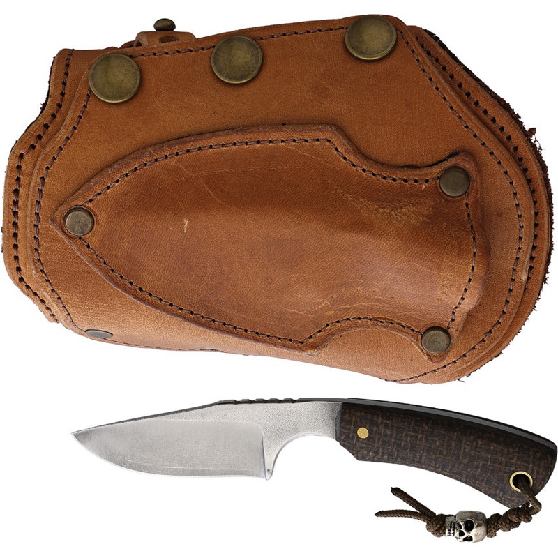 Survival Cuffs Apex Cougar Brown Micarta Stainless Fixed Blade Knife ACTNBR   - On Sale
