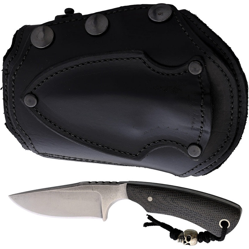 Survival Cuffs Apex Grizzly Black Micarta Stainless Fixed Blade Knife AWBLBL   - On Sale
