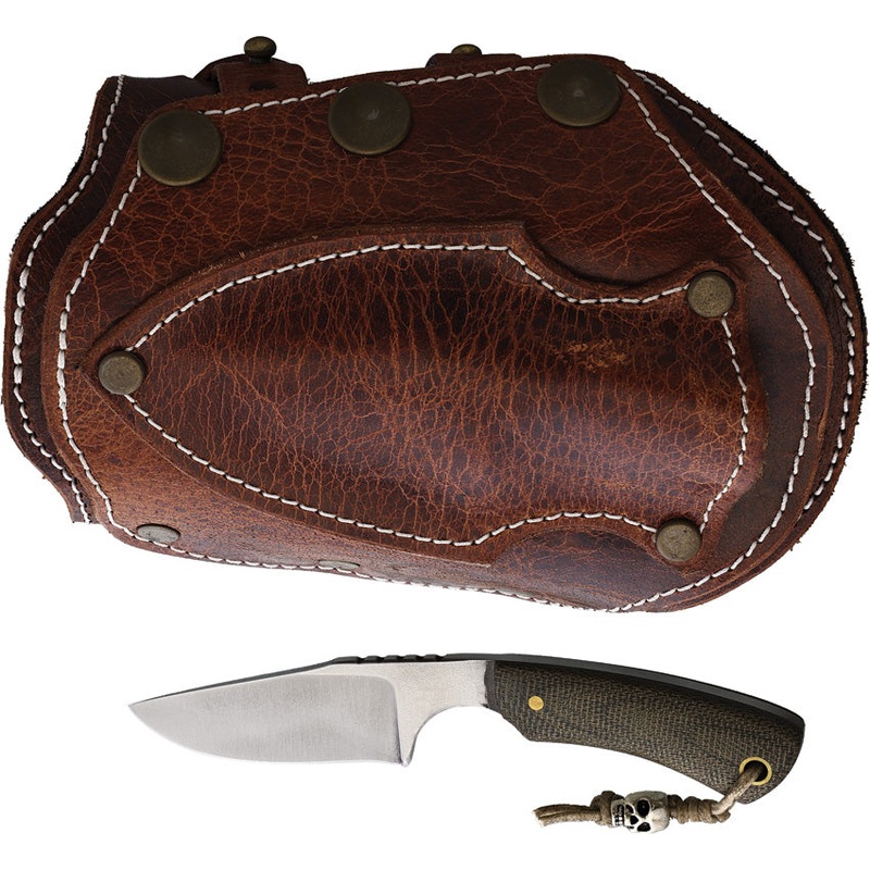 Survival Cuffs Apex Grizzly Blk & Grn Micarta Stainless Fixed Blade Knife AGBRWT   - On Sale