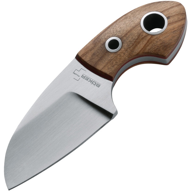 Boker Plus Gnome Olive Wood D2 Steel Fixed Blade Knife w/ Belt Sheath P02BO322
