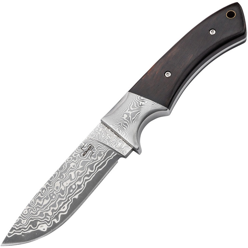Boker Plus M-One Mauser Wood Damascus Fixed Blade Knife P02BO090DAM