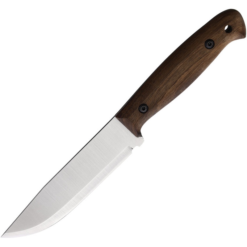 BPS Knives Adventurer Camping Walnut Carbon Steel Fixed Blade Knife ADBTRCS